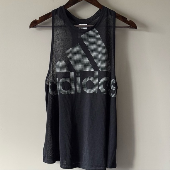 EUC ADIDAS PERFORMANCE MAGIC LOGO RACER BACK TANK BLACK SIZE LARGE - Picture 1 of 6